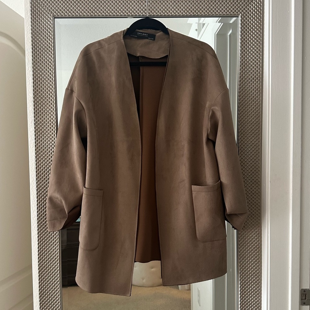 Zara Suede Oversized Coat NWT
